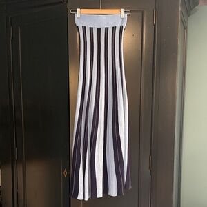 Anthropologie Blue striped gold threads sweater Skirt